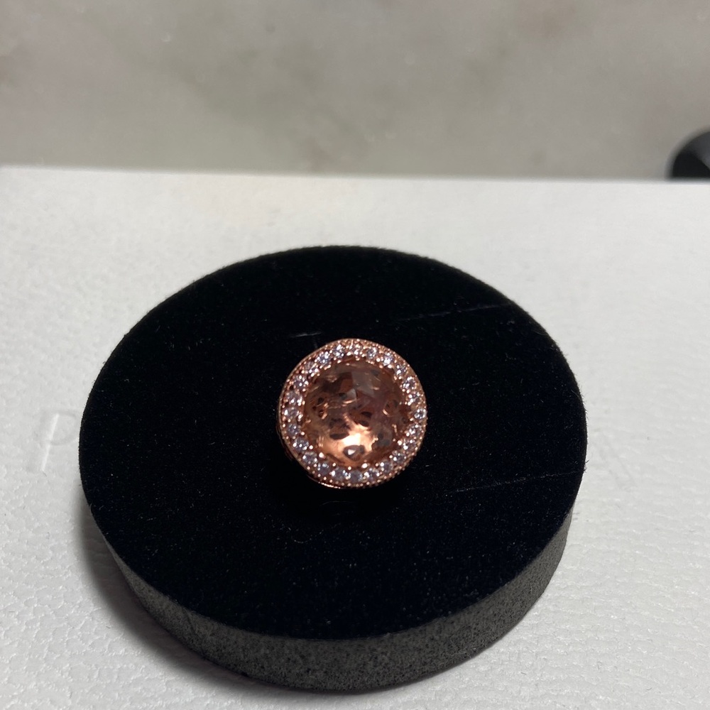 Pandora Charm Elegant Rose Gold  with Sparkling Accents